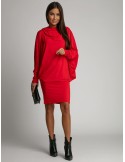 Multifunctional dress/tunic/hoodie 3 in 1 red FG620